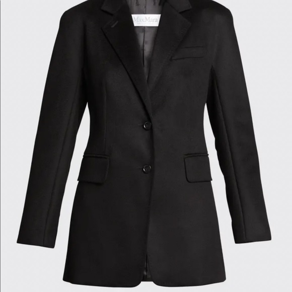 MaxMara velvet patch wool blazer Sz 2 black - Picture 3 of 14